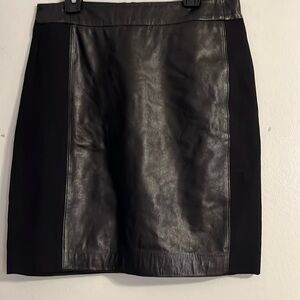 LOFT Real Leather mini Skirt with Ponte Panels
